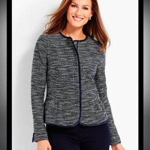 Talbots Navy Blue Tweed Blazer